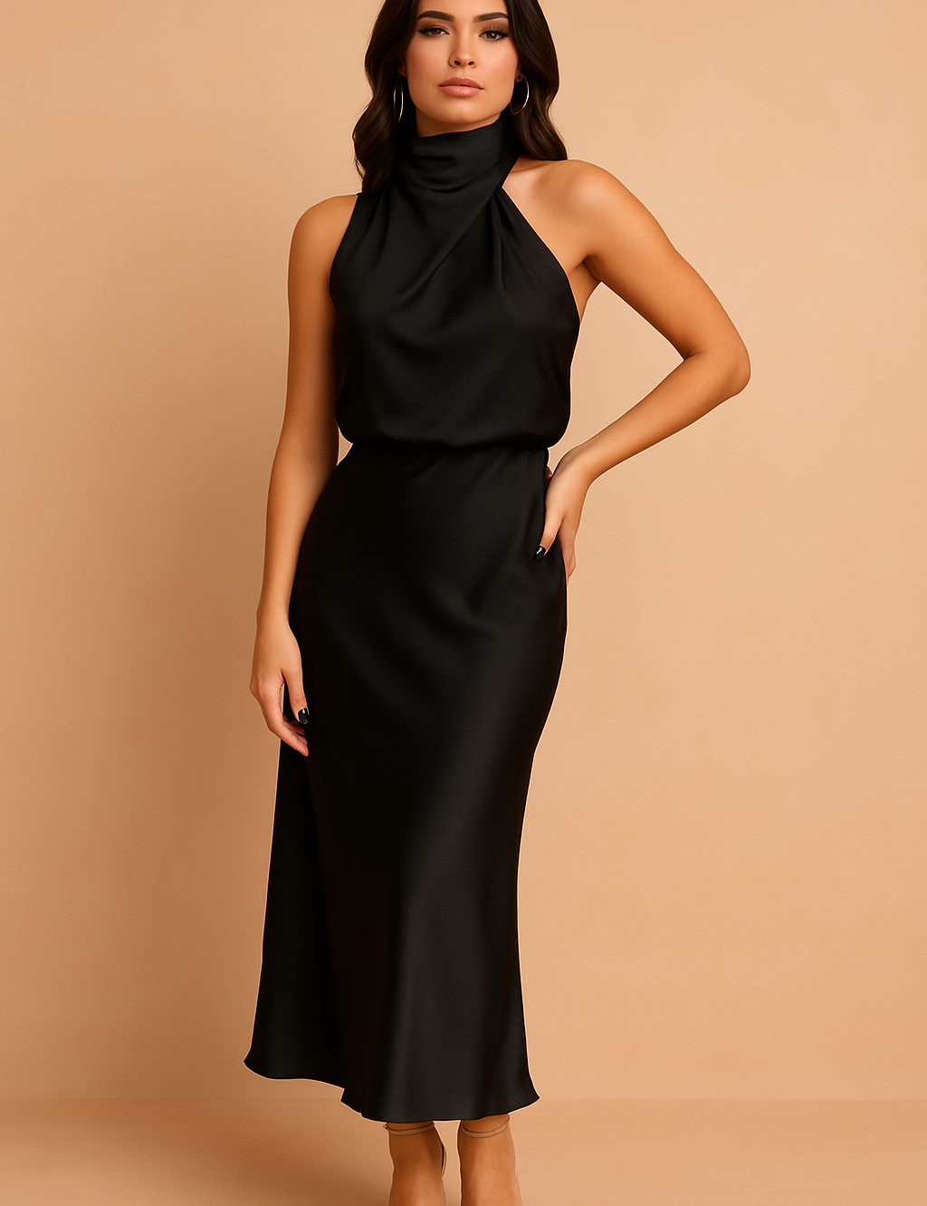 Madelyn | Elegant Women's Draped Midi Dress 3